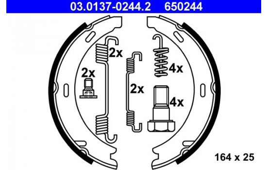 Brake Shoe Kit, parking brake 03.0137-0244.2 ATE