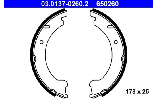 Brake Shoe Kit, parking brake 03.0137-0260.2 ATE