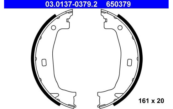 Brake Shoe Kit, parking brake 03.0137-0379.2 ATE, Image 2