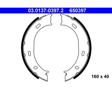 Brake Shoe Kit, parking brake 03.0137-0397.2 ATE