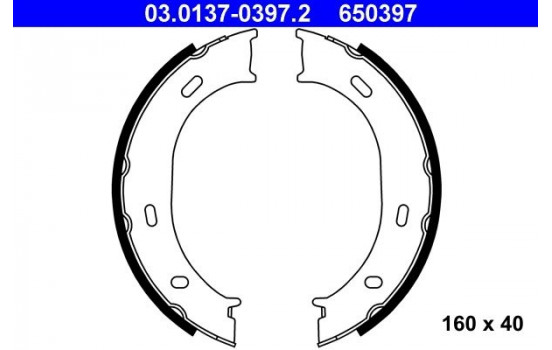 Brake Shoe Kit, parking brake 03.0137-0397.2 ATE