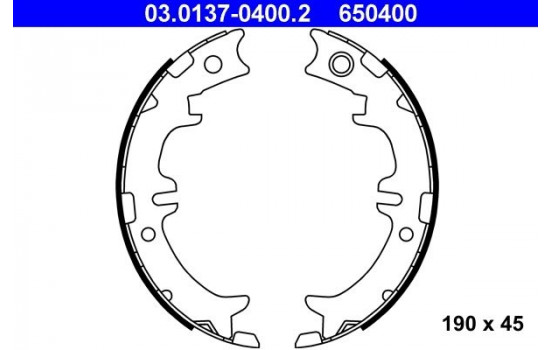 Brake Shoe Kit, parking brake 03.0137-0400.2 ATE