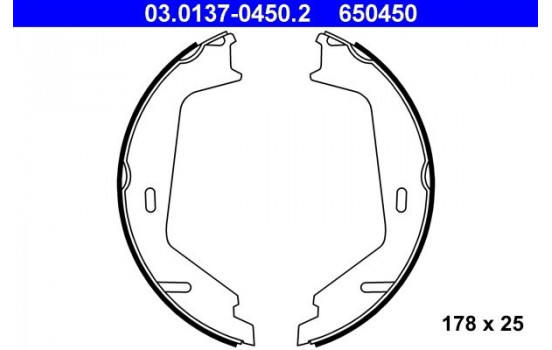 Brake Shoe Kit, parking brake 03.0137-0450.2 ATE