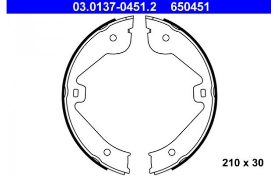 Brake Shoe Kit, parking brake 03.0137-0451.2 ATE