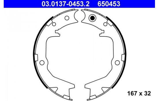 Brake Shoe Kit, parking brake 03.0137-0453.2 ATE