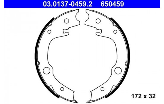 Brake Shoe Kit, parking brake 03.0137-0459.2 ATE