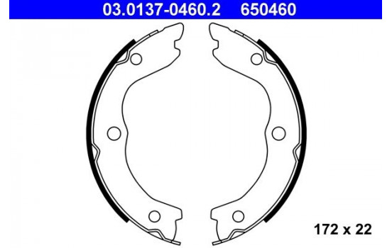 Brake Shoe Kit, parking brake 03.0137-0460.2 ATE