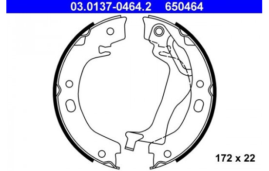 Brake Shoe Kit, parking brake 03.0137-0464.2 ATE