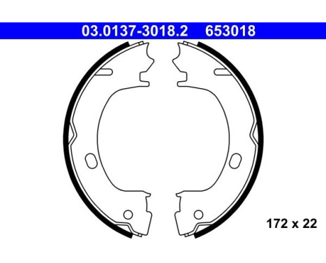 Brake Shoe Kit, parking brake 03.0137-3018.2 ATE
