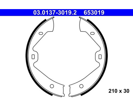 Brake Shoe Kit, parking brake 03.0137-3019.2 ATE