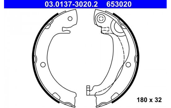 Brake Shoe Kit, parking brake 03.0137-3020.2 ATE