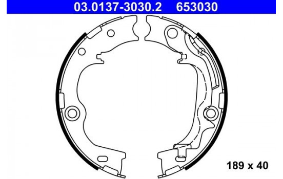 Brake Shoe Kit, parking brake 03.0137-3030.2 ATE