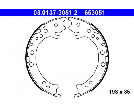 Brake Shoe Kit, parking brake 03.0137-3051.2 ATE