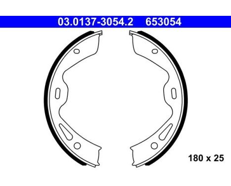 Brake Shoe Kit, parking brake 03.0137-3054.2 ATE