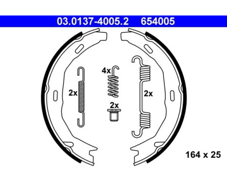 Brake Shoe Kit, parking brake 03.0137-4005.2 ATE