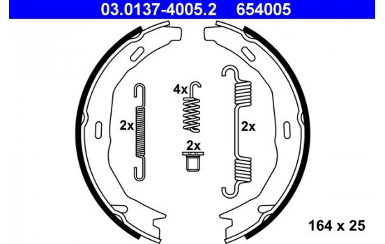 Brake Shoe Kit, parking brake 03.0137-4005.2 ATE