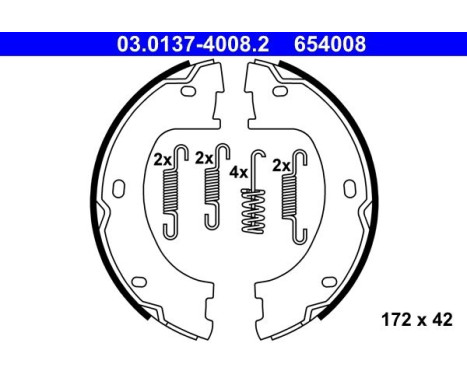 Brake Shoe Kit, parking brake 03.0137-4008.2 ATE