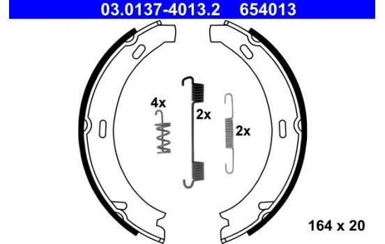 Brake Shoe Kit, parking brake 03.0137-4013.2 ATE