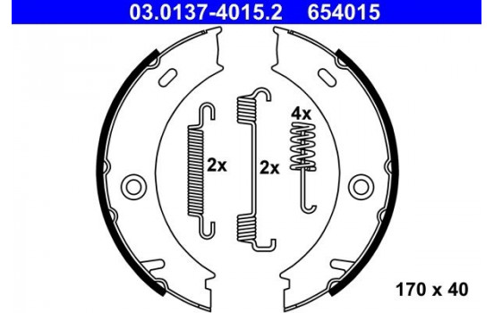 Brake Shoe Kit, parking brake 03.0137-4015.2 ATE