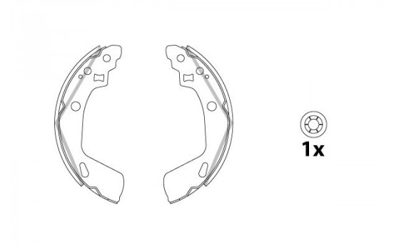 Brake Shoe Kit, parking brake GS8865 TRW