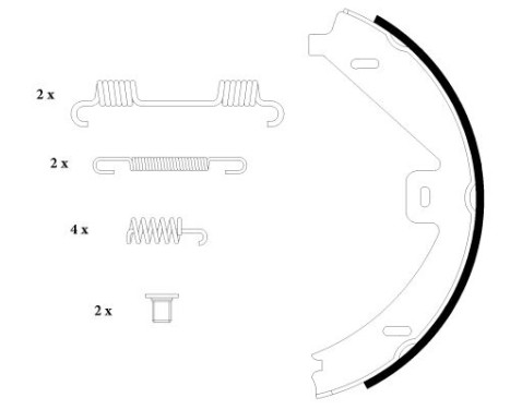 Brake Shoe Kit, parking brake, Image 2