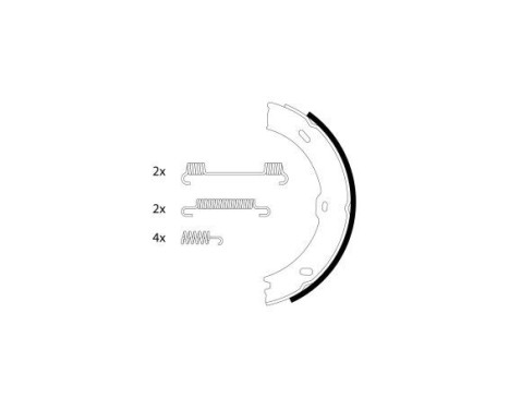 Brake Shoe Kit, parking brake, Image 2