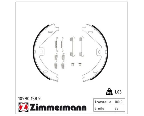 Brake Shoe Kit, parking brake