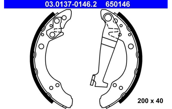 Brake shoe set 03.0137-0146.2 ATE
