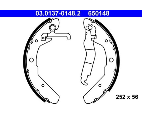 Brake Shoe Set 03.0137-0148.2 ATE, Image 2