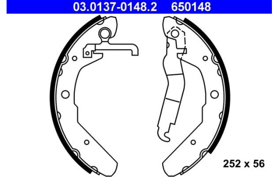 Brake Shoe Set 03.0137-0148.2 ATE, Image 2