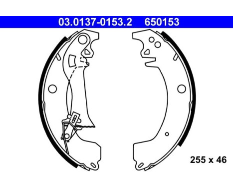 Brake shoe set 03.0137-0153.2 ATE