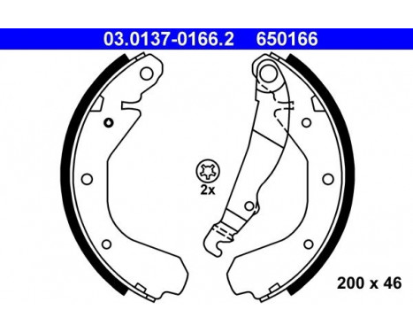 Brake Shoe Set 03.0137-0166.2 ATE, Image 2