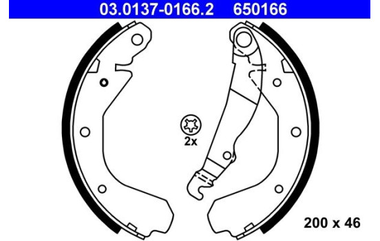 Brake Shoe Set 03.0137-0166.2 ATE, Image 2