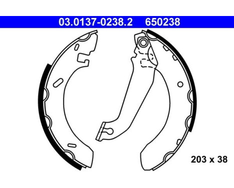 Brake shoe set 03.0137-0238.2 ATE