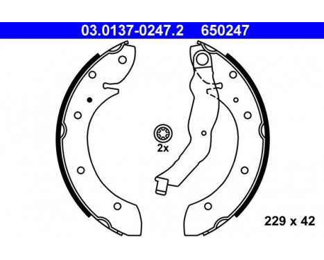 Brake Shoe Set 03.0137-0247.2 ATE, Image 2