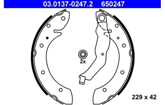 Brake Shoe Set 03.0137-0247.2 ATE, Image 2