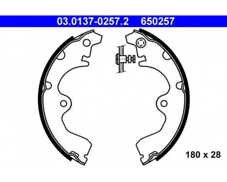 Brake Shoe Set 03.0137-0257.2 ATE, Image 2