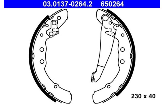 Brake Shoe Set 03.0137-0264.2 ATE, Image 2