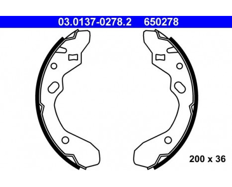 Brake Shoe Set 03.0137-0278.2 ATE, Image 2