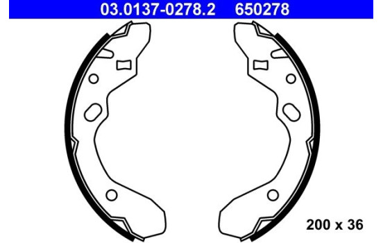 Brake Shoe Set 03.0137-0278.2 ATE, Image 2