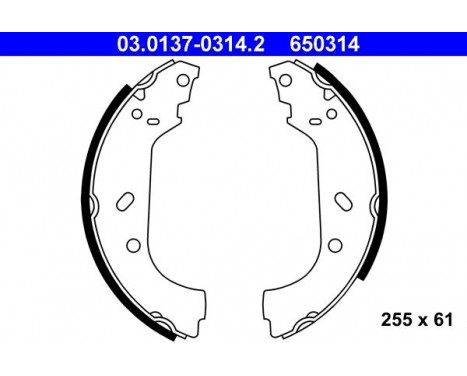 Brake Shoe Set 03.0137-0314.2 ATE, Image 2