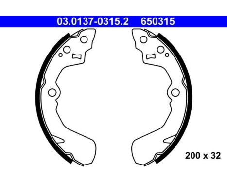 Brake Shoe Set 03.0137-0315.2 ATE