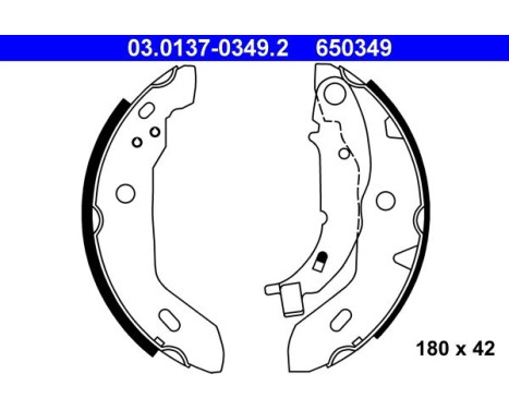 Brake Shoe Set 03.0137-0349.2 ATE, Image 2