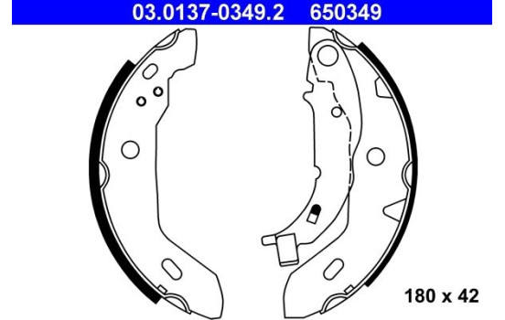 Brake Shoe Set 03.0137-0349.2 ATE, Image 2