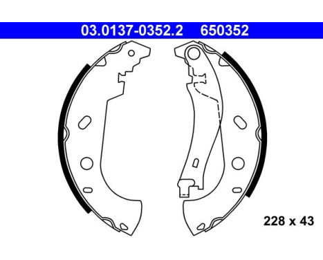 Brake Shoe Set 03.0137-0352.2 ATE, Image 2