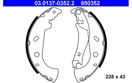 Brake Shoe Set 03.0137-0352.2 ATE, Image 2