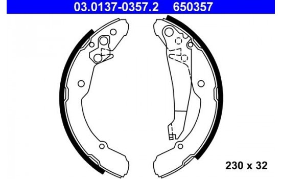 Brake Shoe Set 03.0137-0357.2 ATE