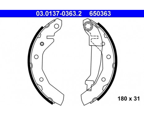 Brake Shoe Set 03.0137-0363.2 ATE, Image 2