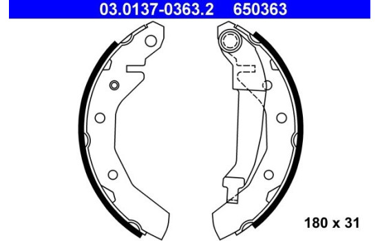 Brake Shoe Set 03.0137-0363.2 ATE, Image 2