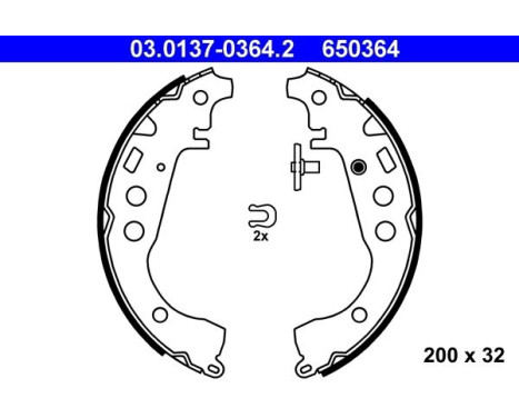 Brake Shoe Set 03.0137-0364.2 ATE